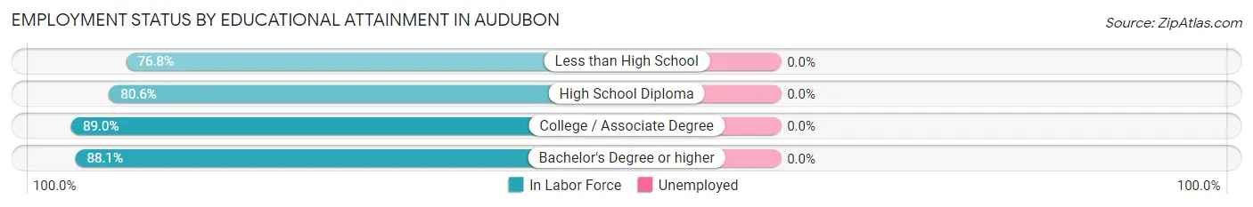 Employment Status by Educational Attainment in Audubon