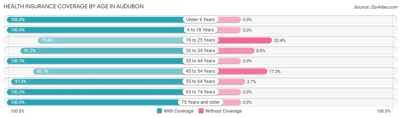 Health Insurance Coverage by Age in Audubon