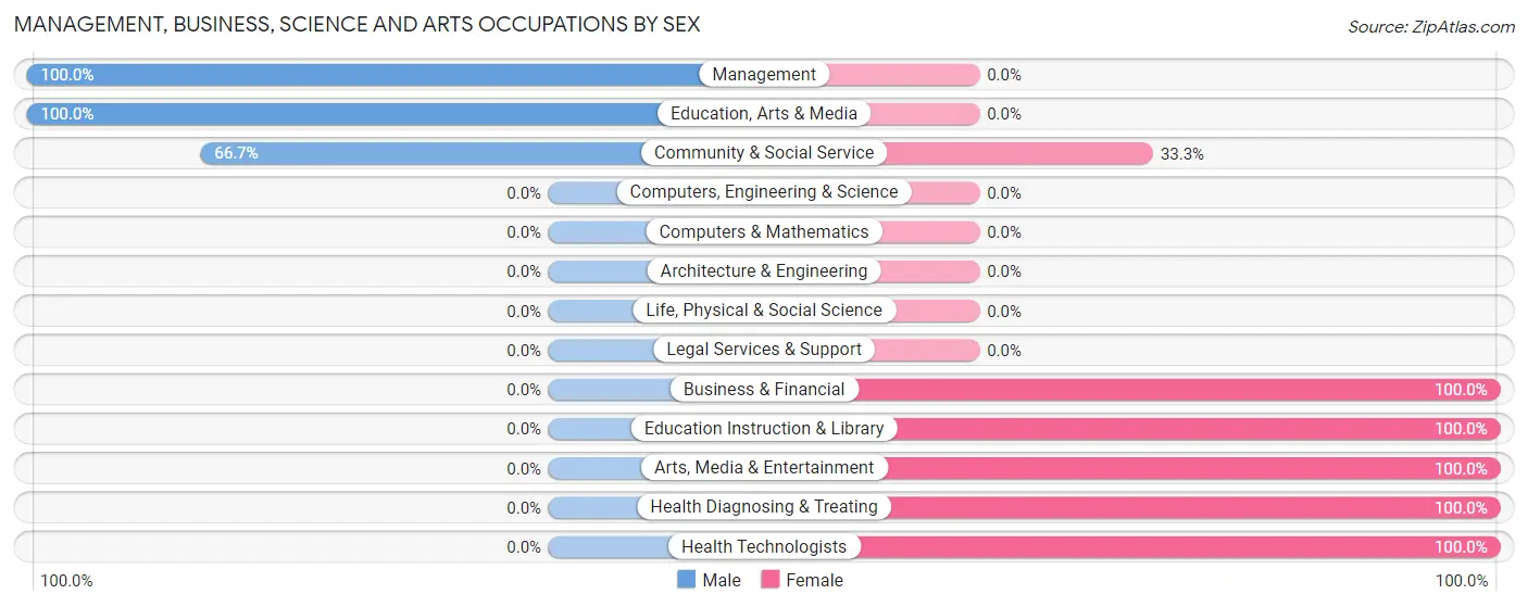 Management, Business, Science and Arts Occupations by Sex in Bagley