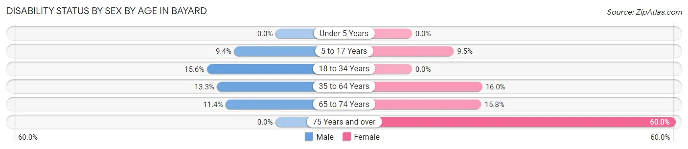 Disability Status by Sex by Age in Bayard