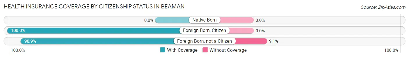 Health Insurance Coverage by Citizenship Status in Beaman