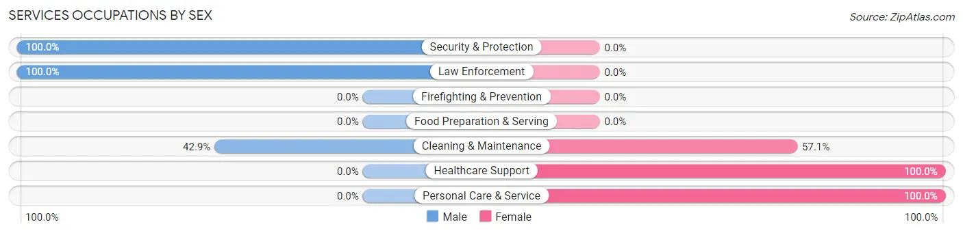 Services Occupations by Sex in Beaman