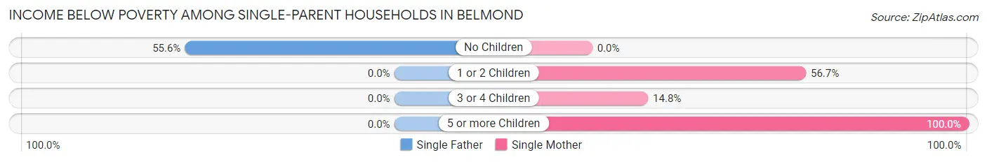 Income Below Poverty Among Single-Parent Households in Belmond