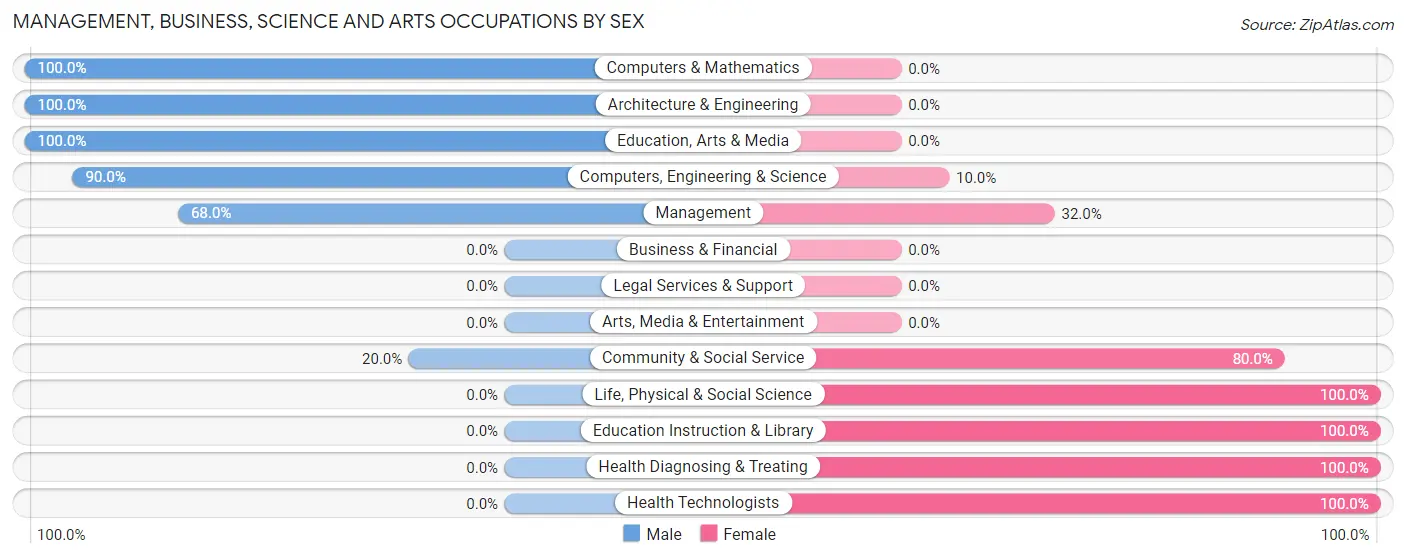 Management, Business, Science and Arts Occupations by Sex in Bennett