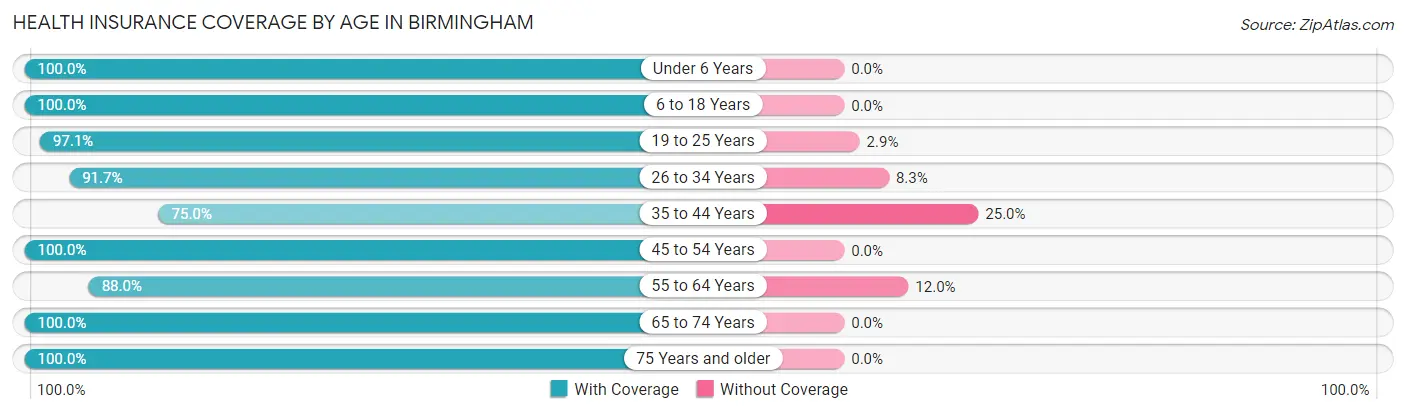 Health Insurance Coverage by Age in Birmingham