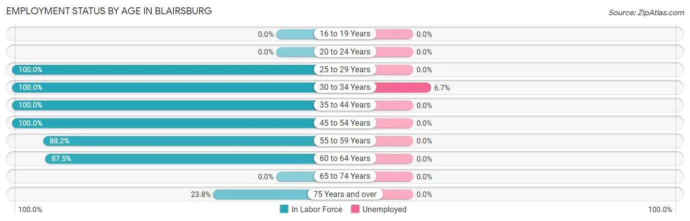 Employment Status by Age in Blairsburg