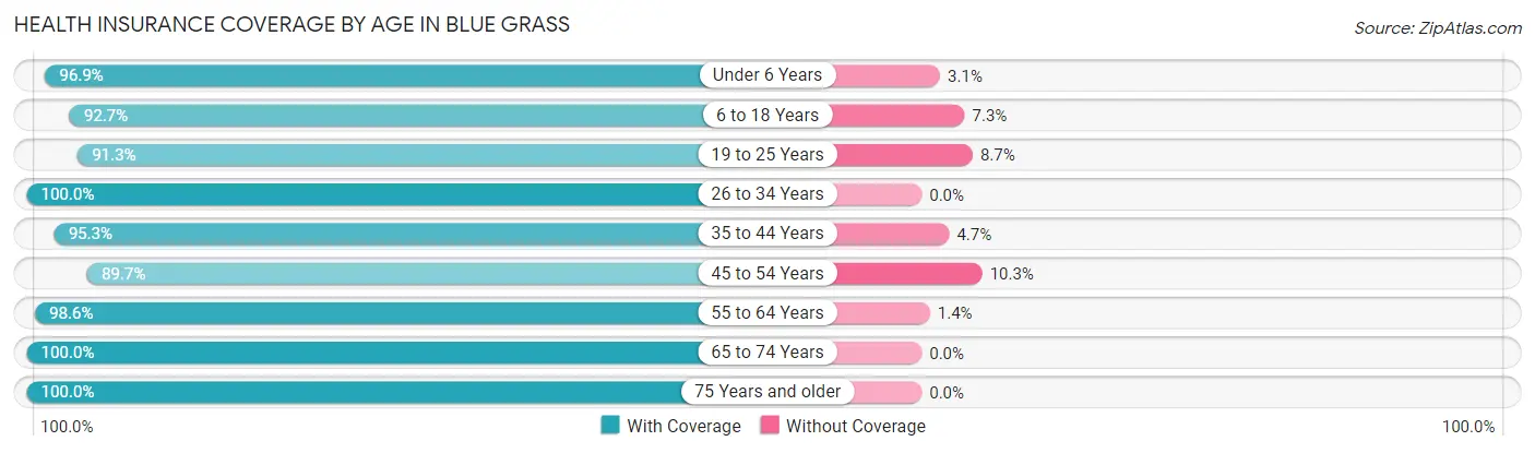 Health Insurance Coverage by Age in Blue Grass