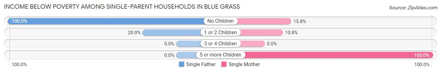 Income Below Poverty Among Single-Parent Households in Blue Grass