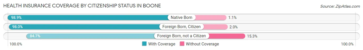 Health Insurance Coverage by Citizenship Status in Boone