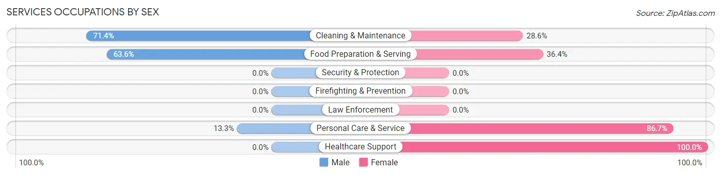 Services Occupations by Sex in Boyden