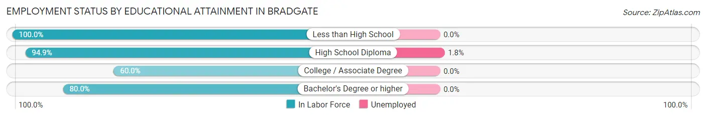 Employment Status by Educational Attainment in Bradgate