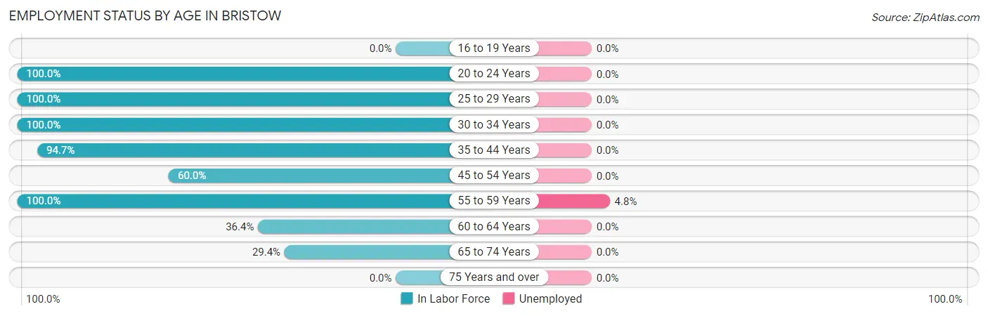 Employment Status by Age in Bristow