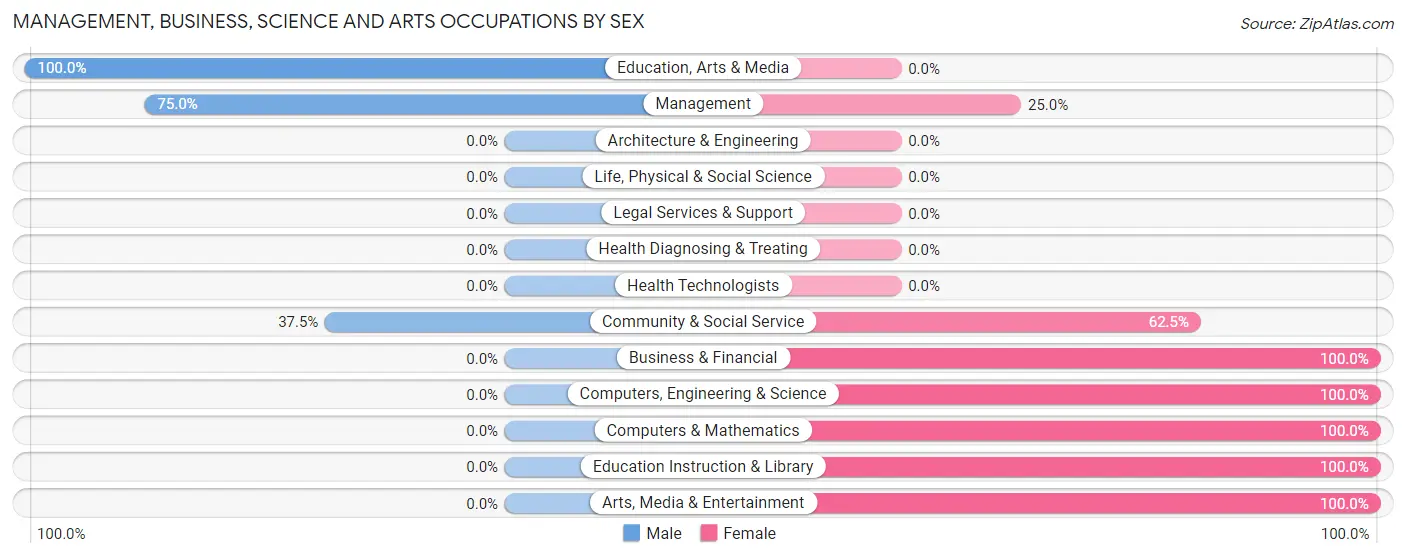 Management, Business, Science and Arts Occupations by Sex in Bristow
