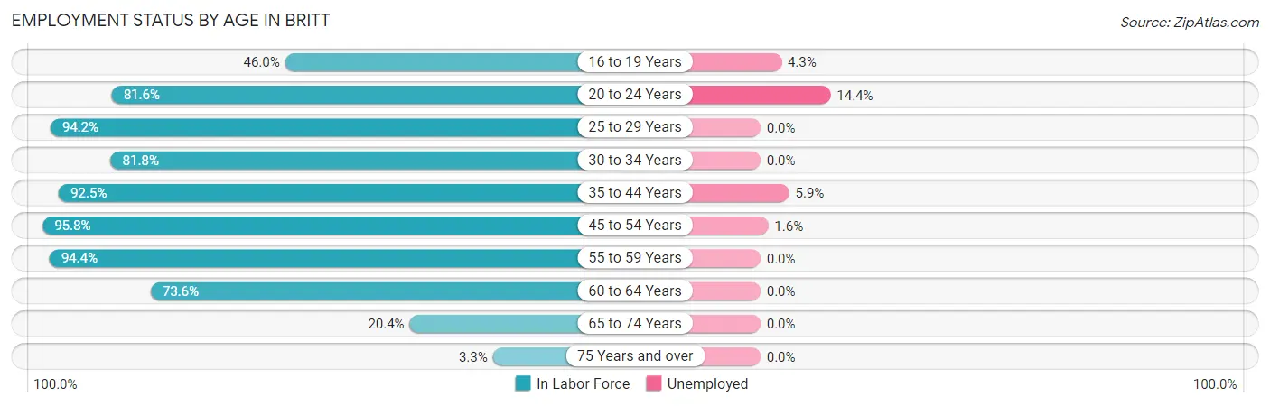 Employment Status by Age in Britt