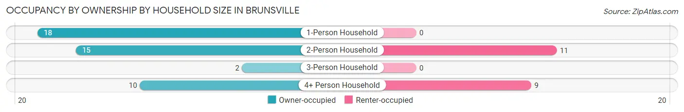 Occupancy by Ownership by Household Size in Brunsville