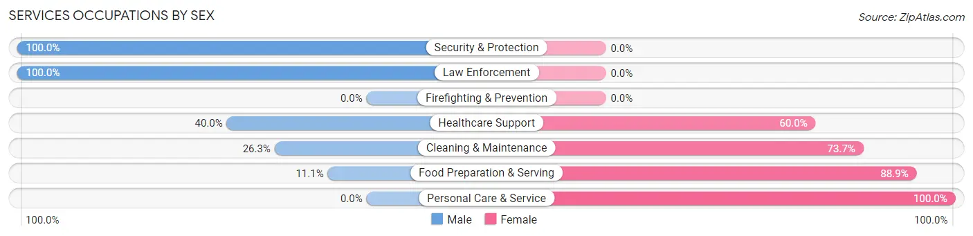 Services Occupations by Sex in Bussey