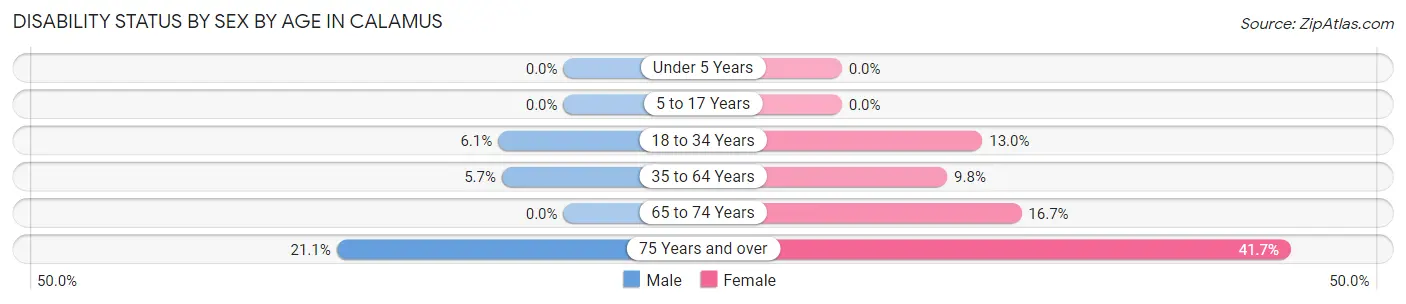 Disability Status by Sex by Age in Calamus