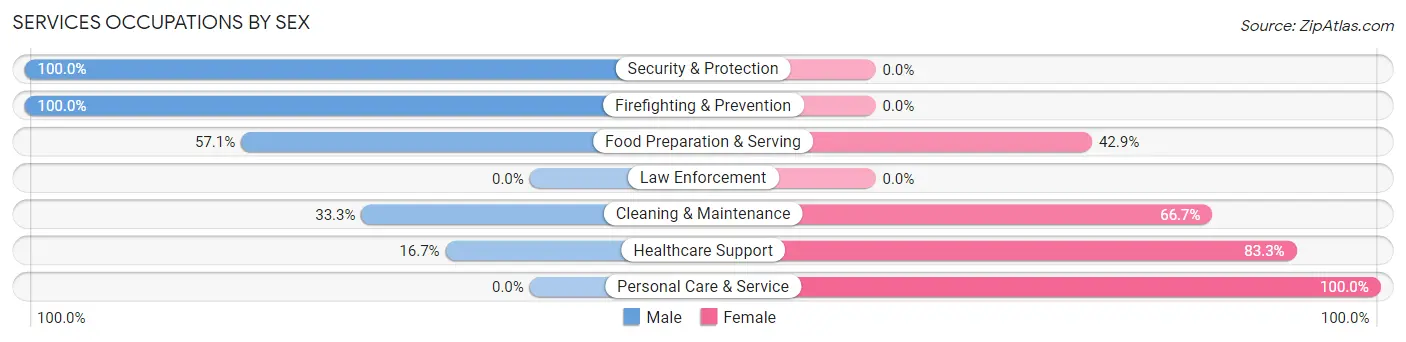 Services Occupations by Sex in Calamus