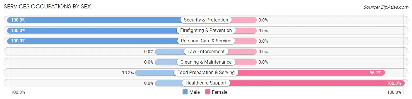Services Occupations by Sex in Calmar