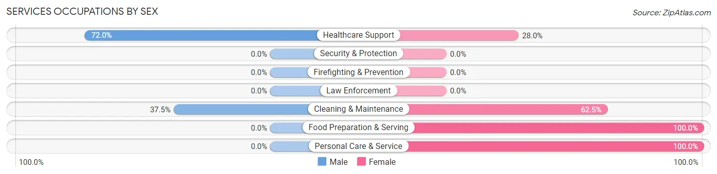 Services Occupations by Sex in Clermont