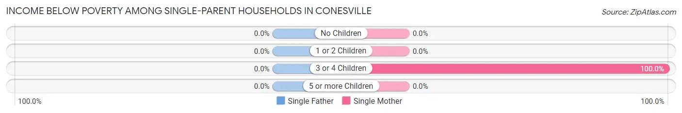 Income Below Poverty Among Single-Parent Households in Conesville