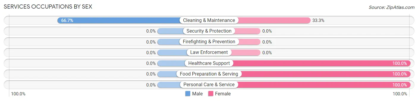 Services Occupations by Sex in Correctionville