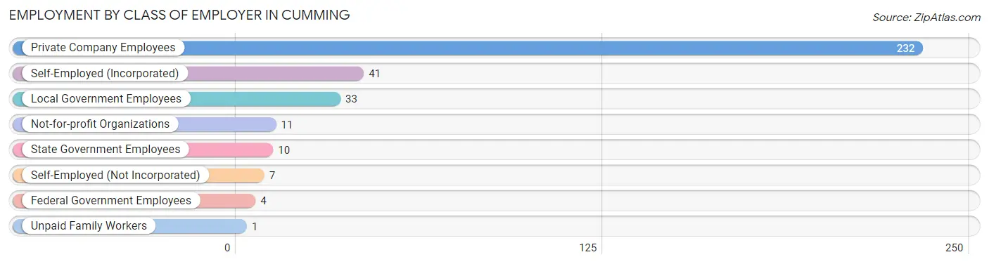 Employment by Class of Employer in Cumming