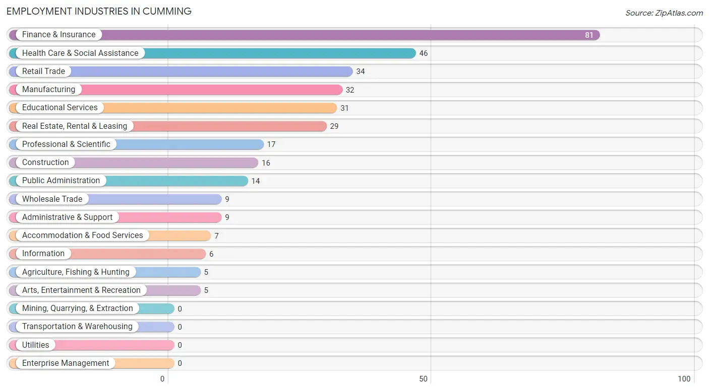 Employment Industries in Cumming