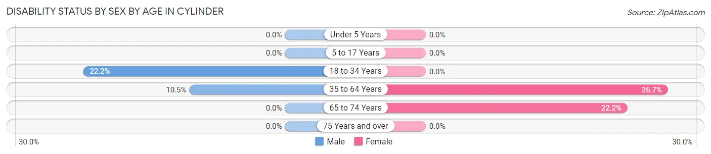 Disability Status by Sex by Age in Cylinder