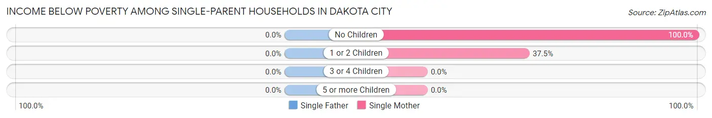 Income Below Poverty Among Single-Parent Households in Dakota City