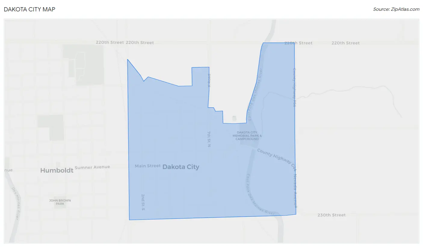 Dakota City Map