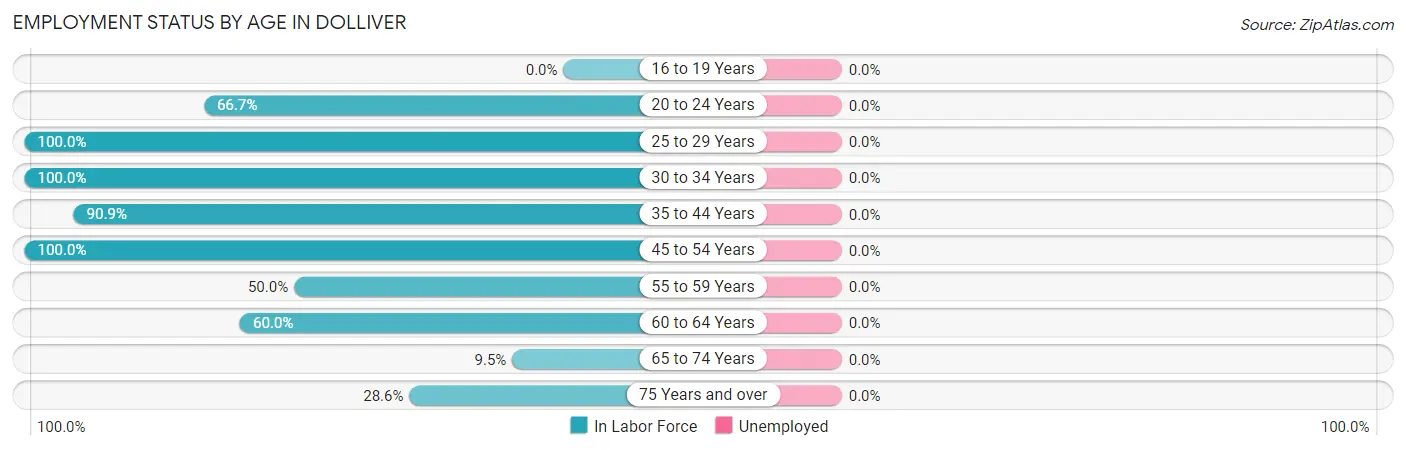 Employment Status by Age in Dolliver