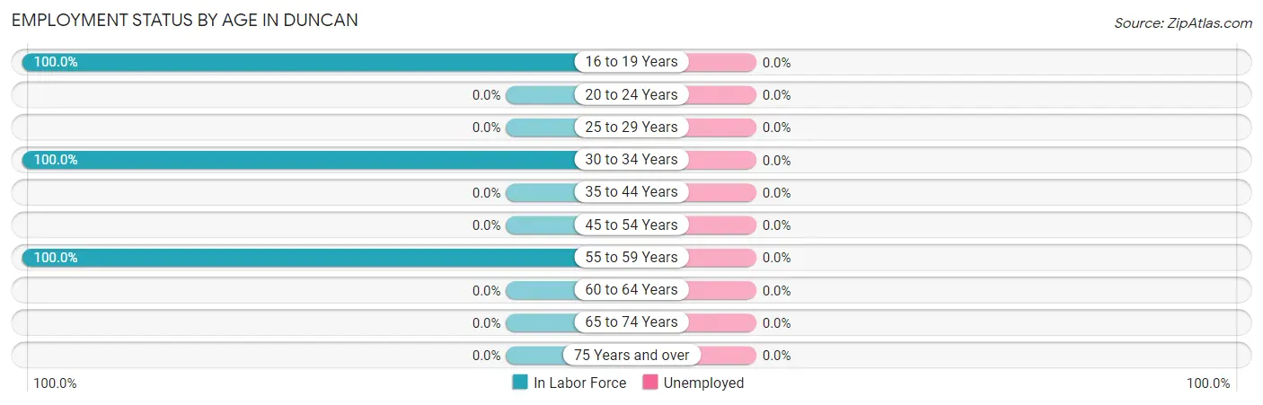 Employment Status by Age in Duncan