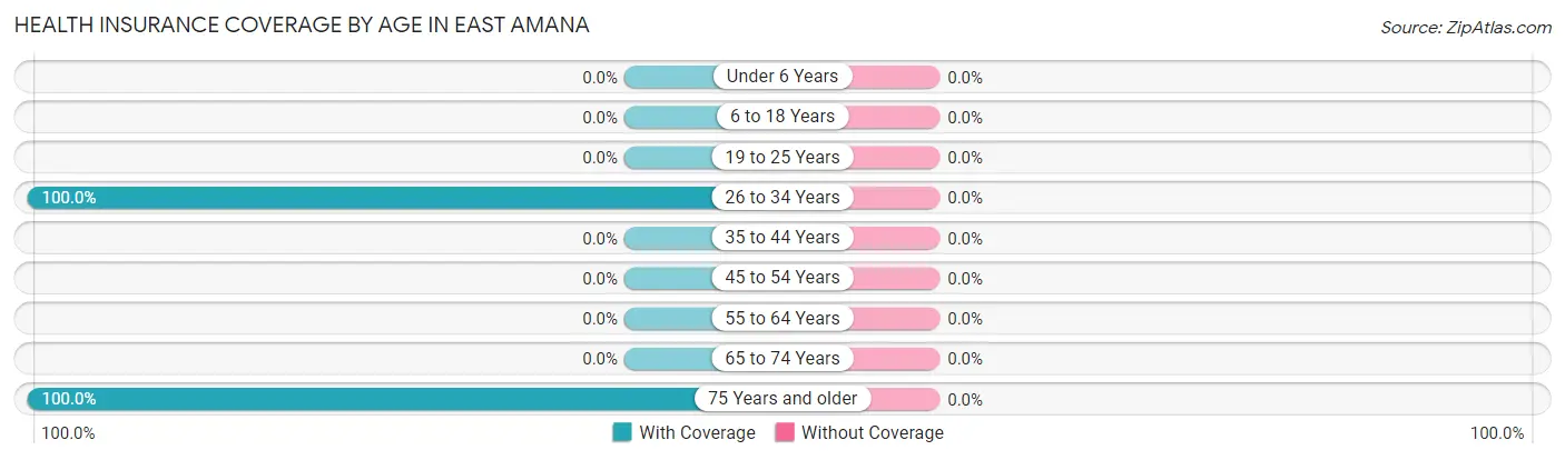 Health Insurance Coverage by Age in East Amana