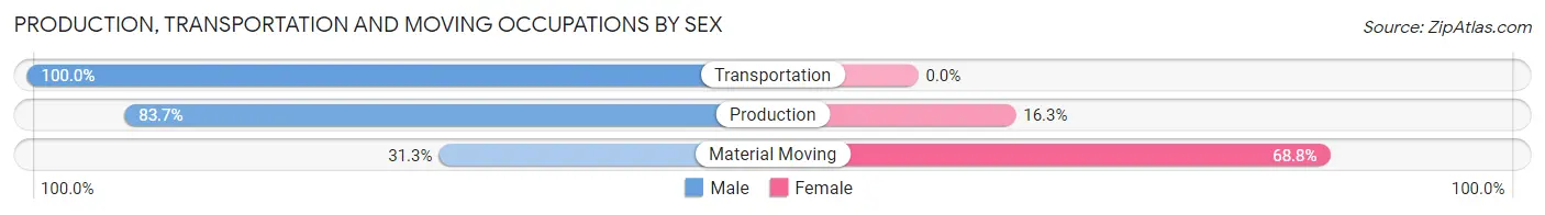 Production, Transportation and Moving Occupations by Sex in Eddyville