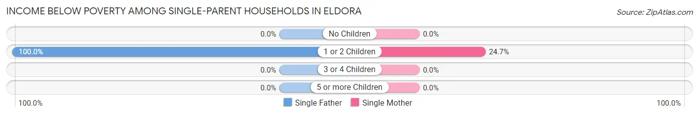 Income Below Poverty Among Single-Parent Households in Eldora