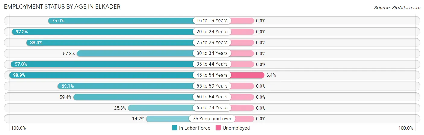 Employment Status by Age in Elkader