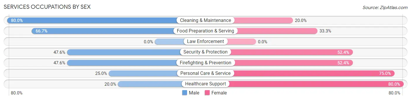 Services Occupations by Sex in Elkader