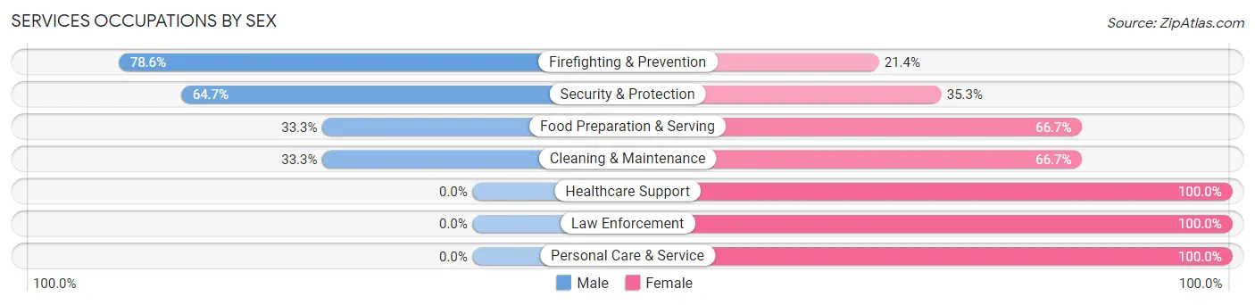 Services Occupations by Sex in Epworth