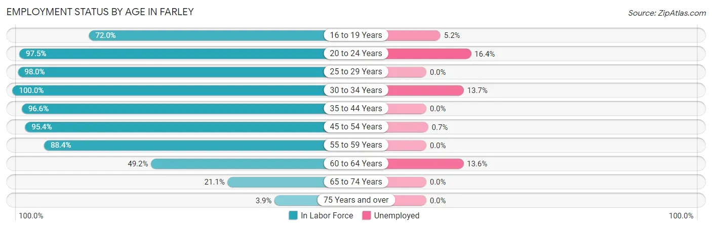 Employment Status by Age in Farley