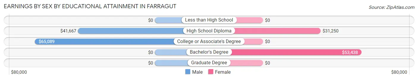 Earnings by Sex by Educational Attainment in Farragut