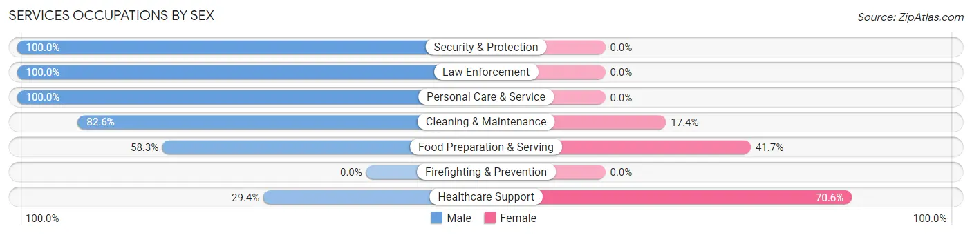 Services Occupations by Sex in Fonda