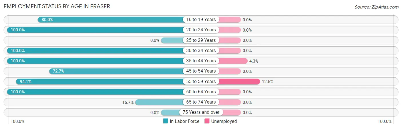 Employment Status by Age in Fraser