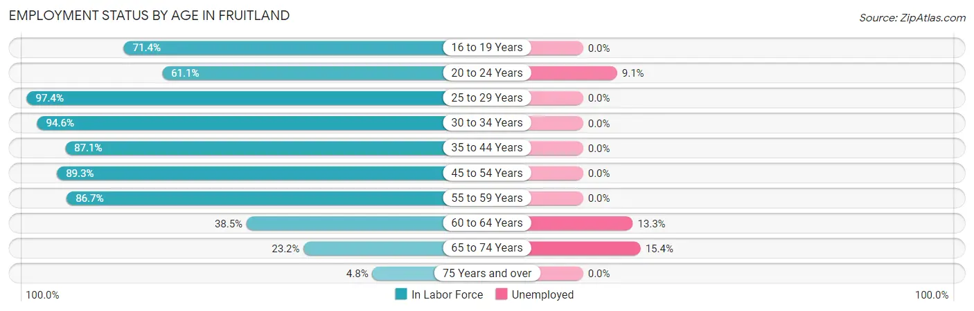 Employment Status by Age in Fruitland