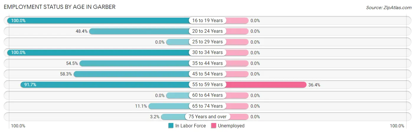 Employment Status by Age in Garber