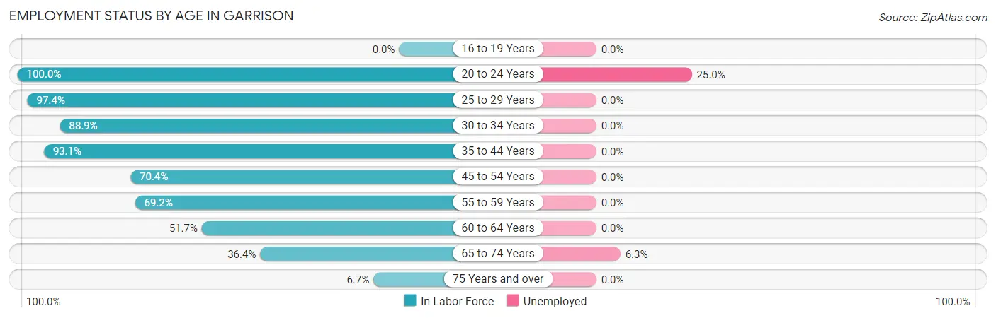 Employment Status by Age in Garrison