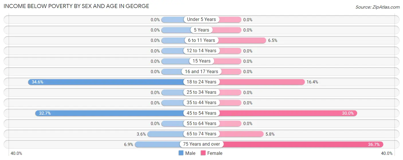 Income Below Poverty by Sex and Age in George