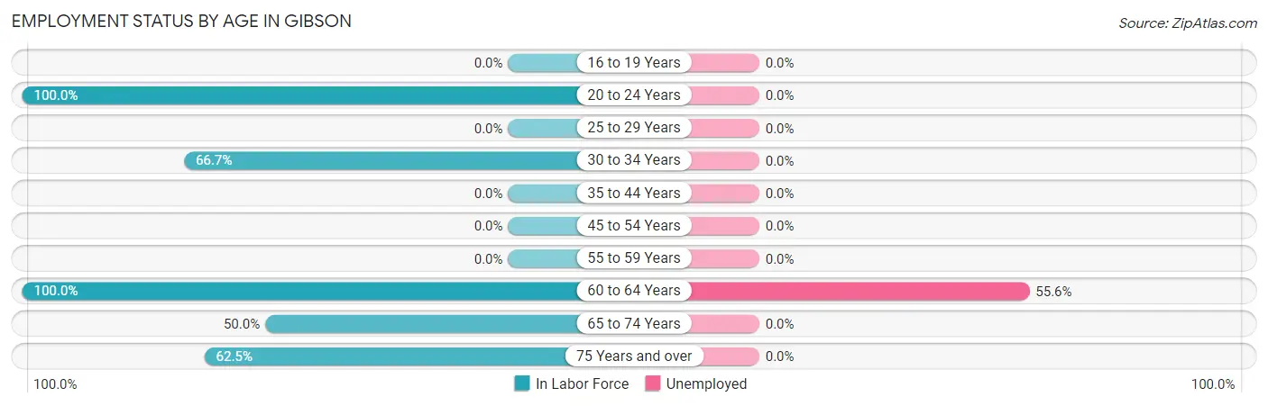 Employment Status by Age in Gibson