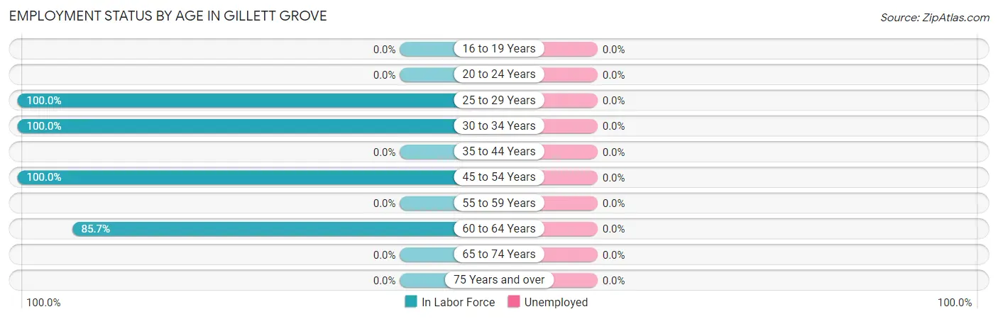 Employment Status by Age in Gillett Grove