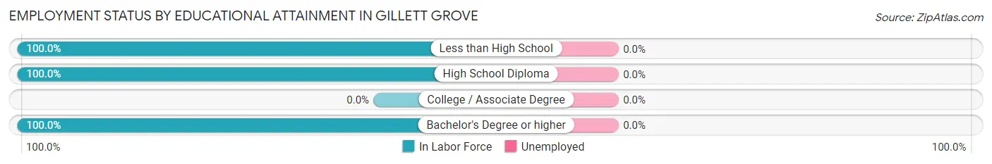 Employment Status by Educational Attainment in Gillett Grove